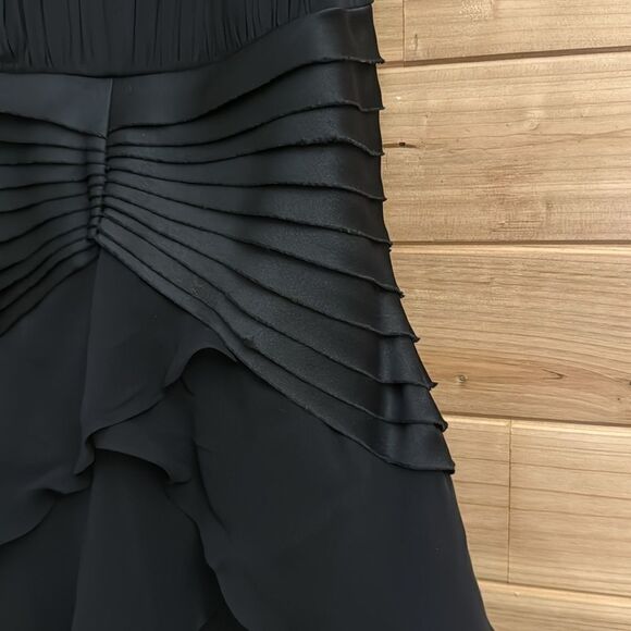 Tadashi Shoji Size 6 100% Silk Floor Length Ruffle Halter Neck Gown Maxi Dress - Picture 4 of 14